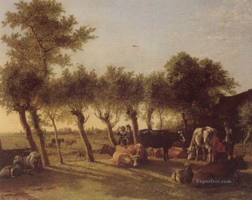 paulus verschuur Painting - Paulus Potter Farm near the Hague 1647 bulls